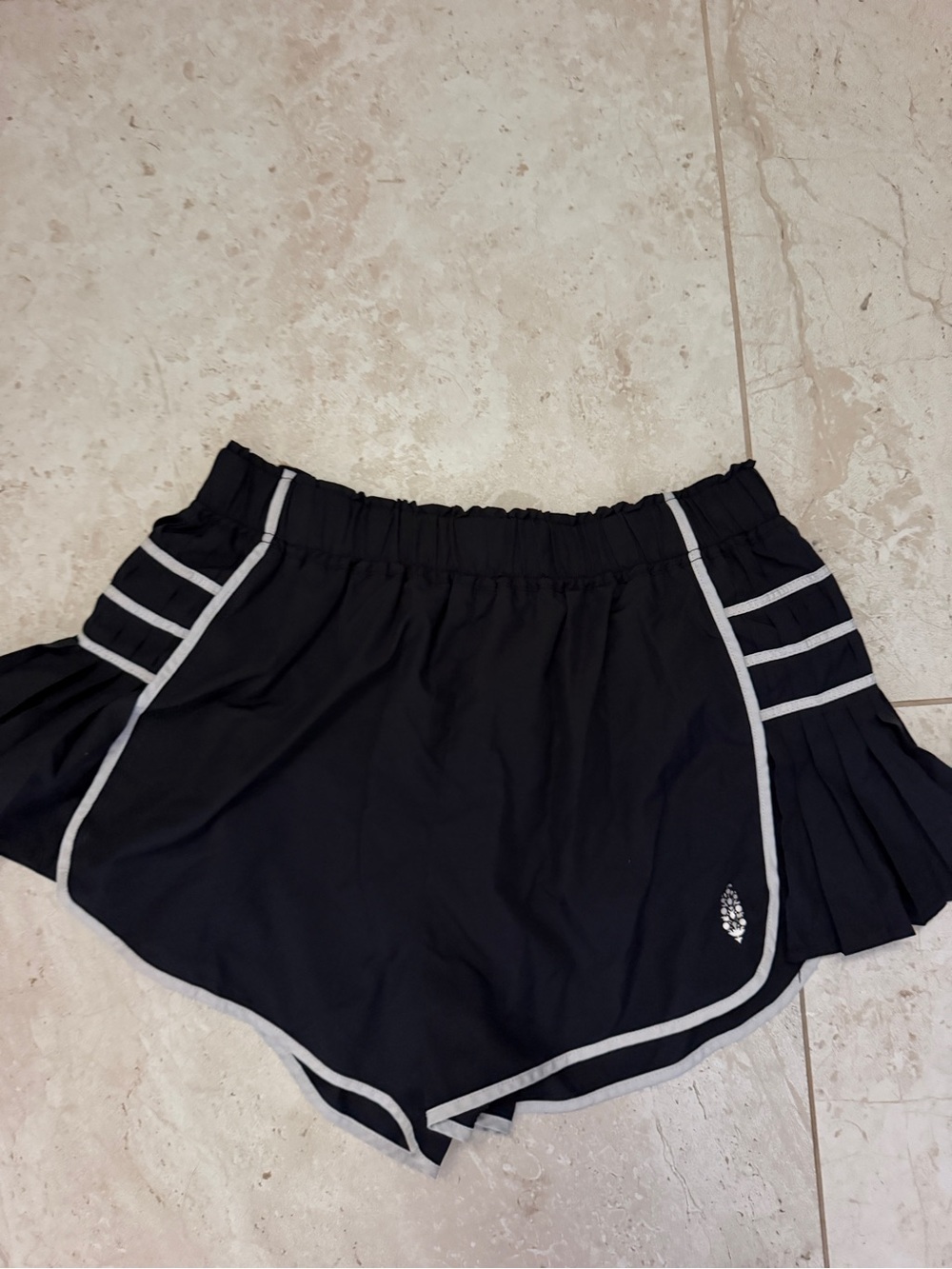 FP Movement by Free People Black Athletic Shorts with White Trim